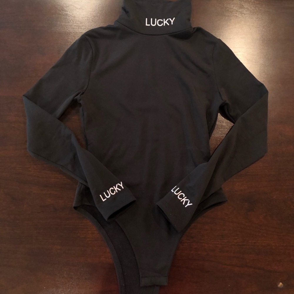 ‘LUCKY’ Long sleeve Turtle-neck Bodysuit